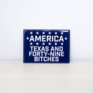 Rectangular, navy magnet with 