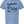 Light Blue t-shirt with a graphic of a penguin in front of the Dallas skyline and text reading 