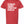 Red tshirt with text reading 