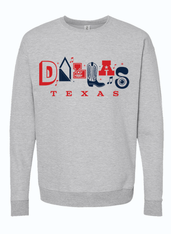 Dallas Clipart Crewneck Sweater