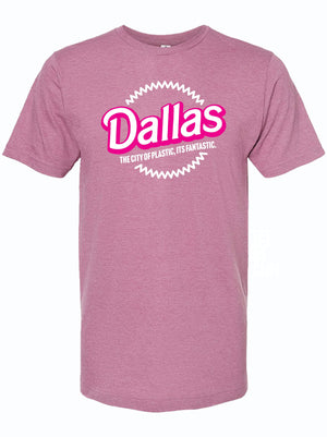 Dallas Plastic t-shirt featuring a fun graphic design, perfect as a Texas themed gift and a great addition to any wardrobe. Celebrate Texan culture with this unique piece, making it an ideal choice for souvenirs from Texas, including dallas souvenirs and other Texas made gifts.