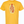 Yellow t-shirt with a graphic design of a sunscreen bottle with the text 