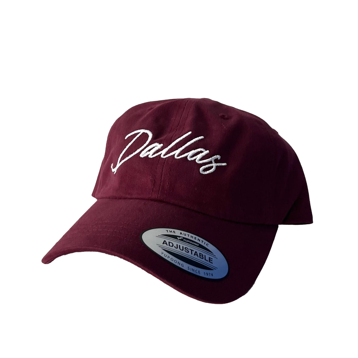 Embroidered Dallas Script Hat - Maroon | Bullzerk