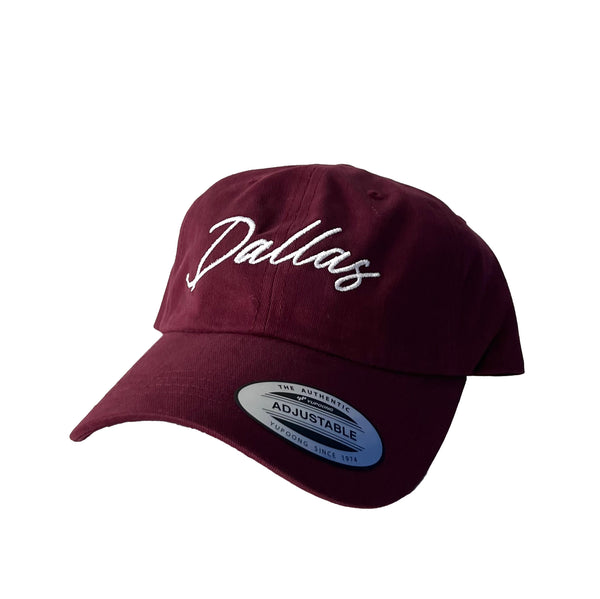 Embroidered Dallas Script Hat - Maroon
