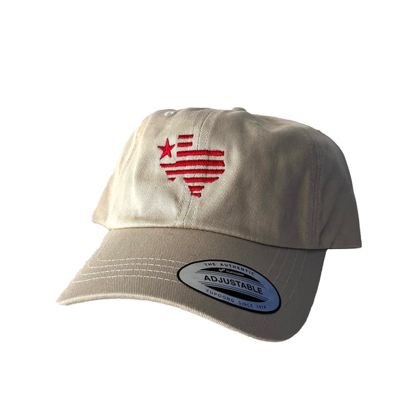 Embroidered Texas Silhouette Hat - Khaki