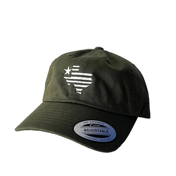 Embroidered Texas Silhouette Hat - Olive