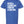 Royal blue tshirt with text reading 