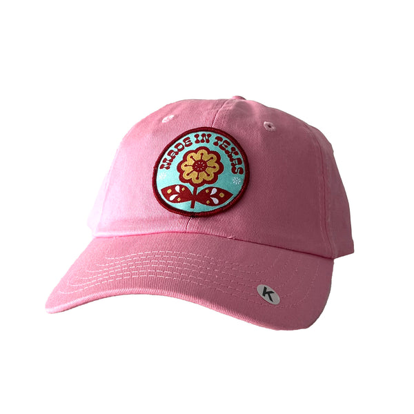Kids- Made in Tx Flower Pink Cotton Hat