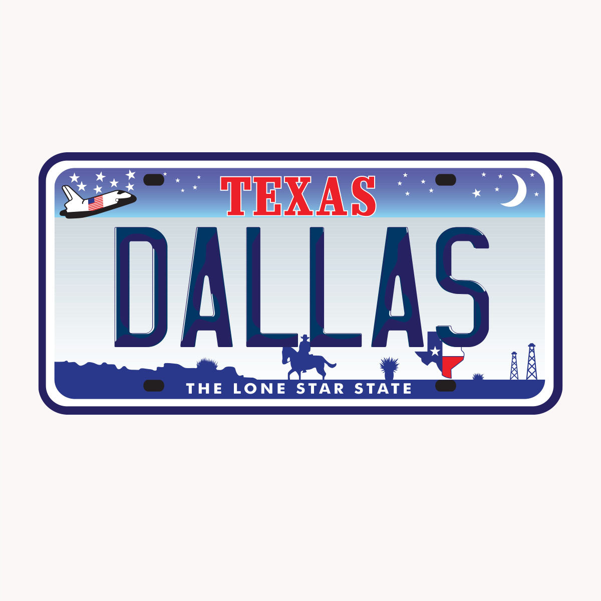 Dallas License Plate Sticker – Bullzerk