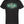 Black tshirt with a graphic design of a green and red neon sign that says 