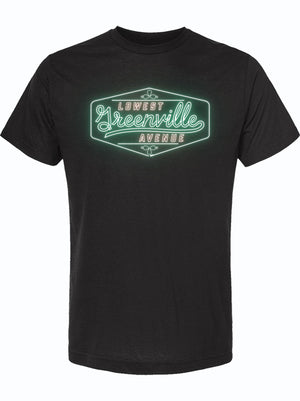Lowest Greenville t-shirt featuring a retro neon sign design, perfect as a Texas themed gift and a great representation of Dallas souvenirs. This stylish shirt embodies the essence of Texan gifts, ideal for anyone looking to celebrate Texas culture.