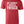 Red tshirt with text reading 