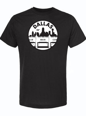 Triple Underpass T-shirt featuring a stylish Dallas skyline design, perfect for Texas themed gift lovers. A great choice for Texas Made Gifts, this dallas souvenir captures the spirit of the Lone Star State, making it an ideal option for anyone searching for unique texan gifts.