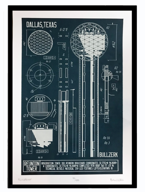 BLUEPRINT Art Print - Bullzerk