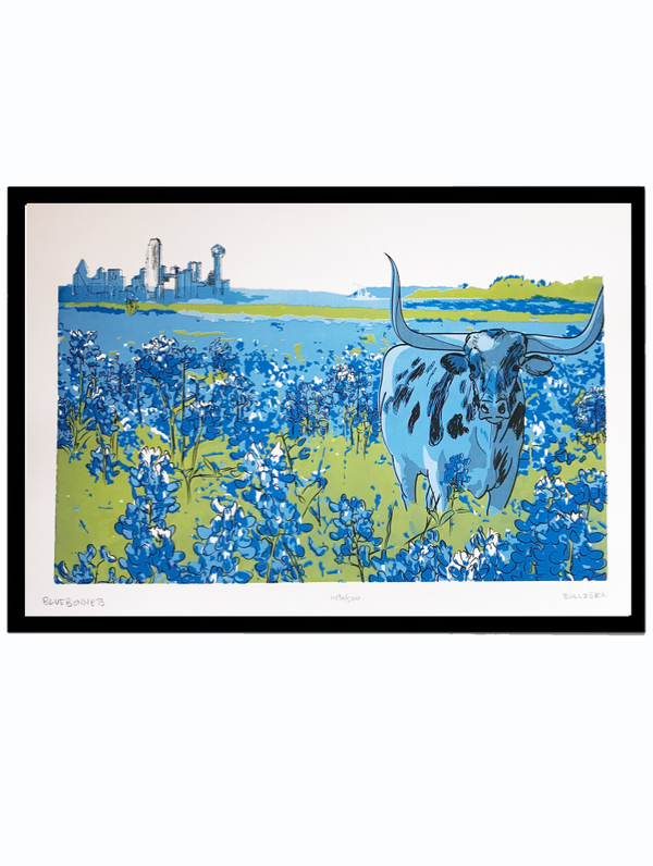 BLUEBONNETS Art Print - Bullzerk