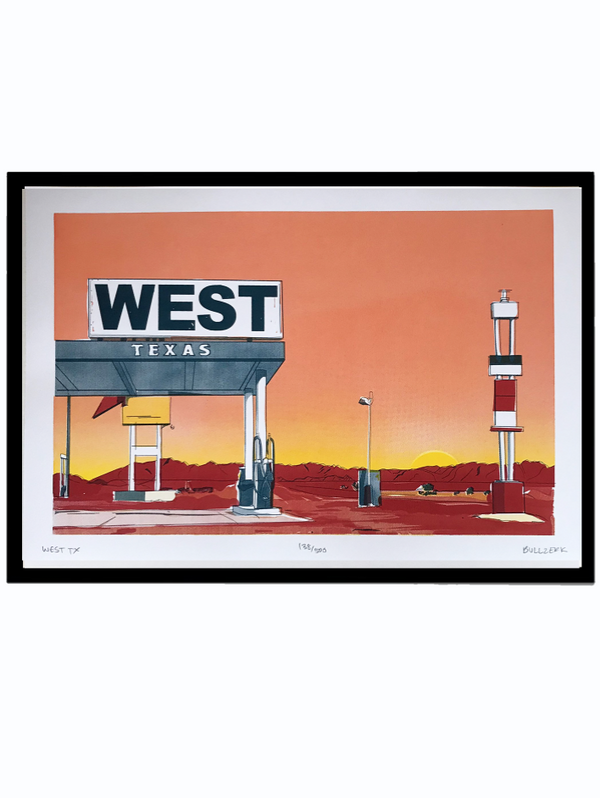 WEST TX Art Print - Bullzerk