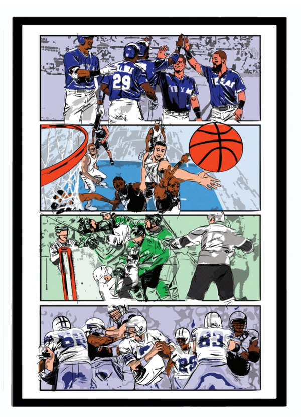 Dallas Sports Art Print - Bullzerk