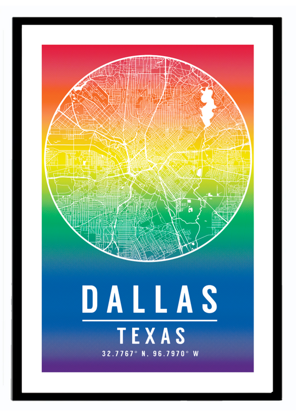 Rainbow Map Art Print - Bullzerk