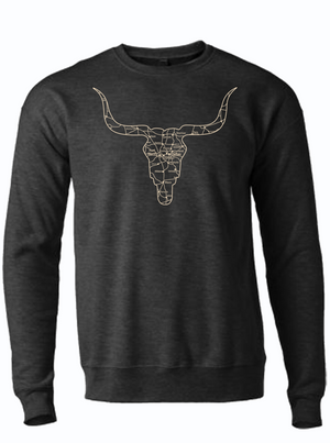 Longhorn Map Crew Neck Sweater - Bullzerk