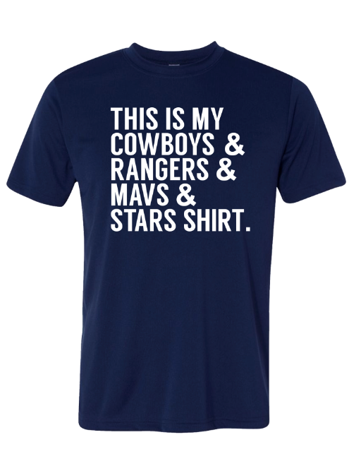 Kids- This is my Cowboys, Rangers, Mavs and Stars Shirt - Bullzerk