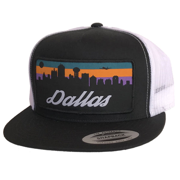 Dallas Skyline Patched Flat Bill Hat - Bullzerk
