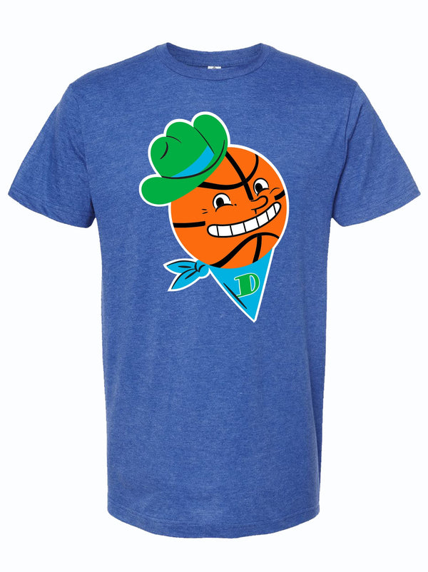 Basketball Cowboy t-shirt featuring a playful basketball graphic wearing a cowboy hat, perfect as a Texas themed gift. This cozy tee is ideal for anyone looking to embrace their Texan spirit with stylish flair. A great option for souvenirs from Texas, Dallas souvenirs, and Texan gifts.