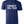 Navy tshirt with text reading 