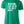 Kelly green tshirt with text design reading 