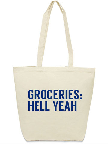 Groceries hell yeah canvas tote bag