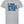 A light gray shirt that reads 