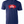 Denim tshirt with a graphic design of a red pig with text inside of it that reads 
