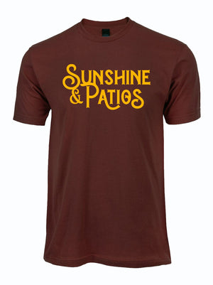 Maroon tshirt with text reading 