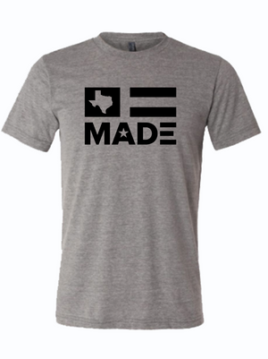 Texas Made T-shirt featuring Texas flag design, perfect for showcasing your Texan pride. This casual wear is a great Texas themed gift, ideal as Texas Made Gifts or souvenirs from Texas, and makes an excellent dallas souvenir for any Texan gifts lover.