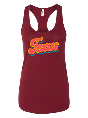 Women's Texas Script Racer Tank - Bullzerk