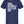 Navy tshirt with text graphic reading 